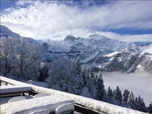 Berghütte Metsch Aussicht Winter