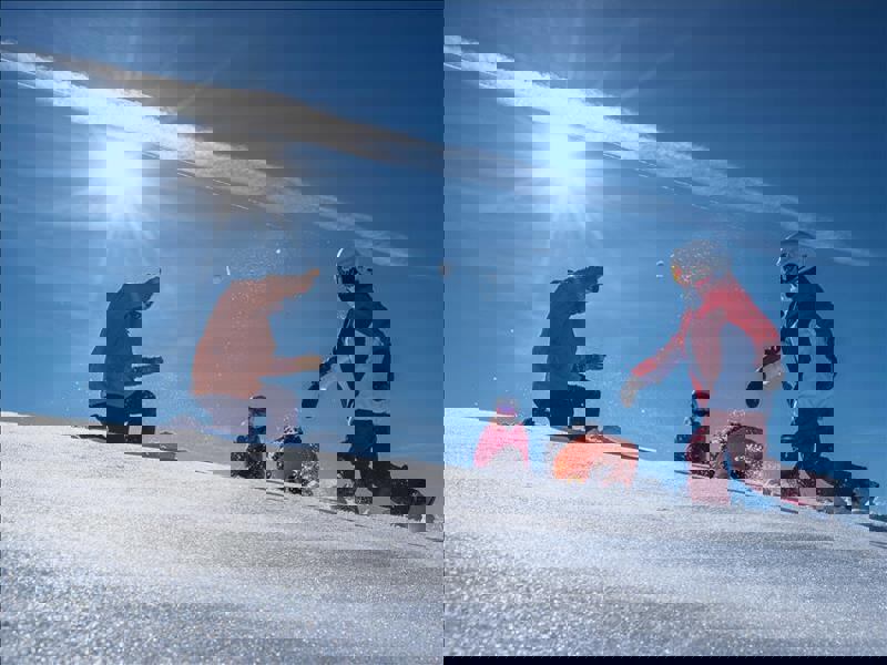 Schneeballschlacht auf dem Rinerhorn
