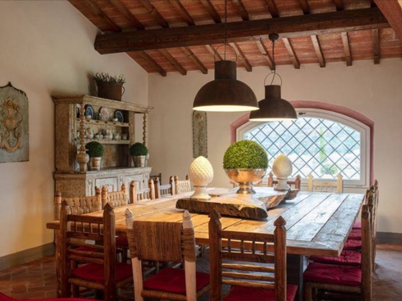 Group accommodation Podere Fonteinfrancia Dining room