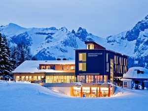 Mountain hostel Oberdorf House view winter