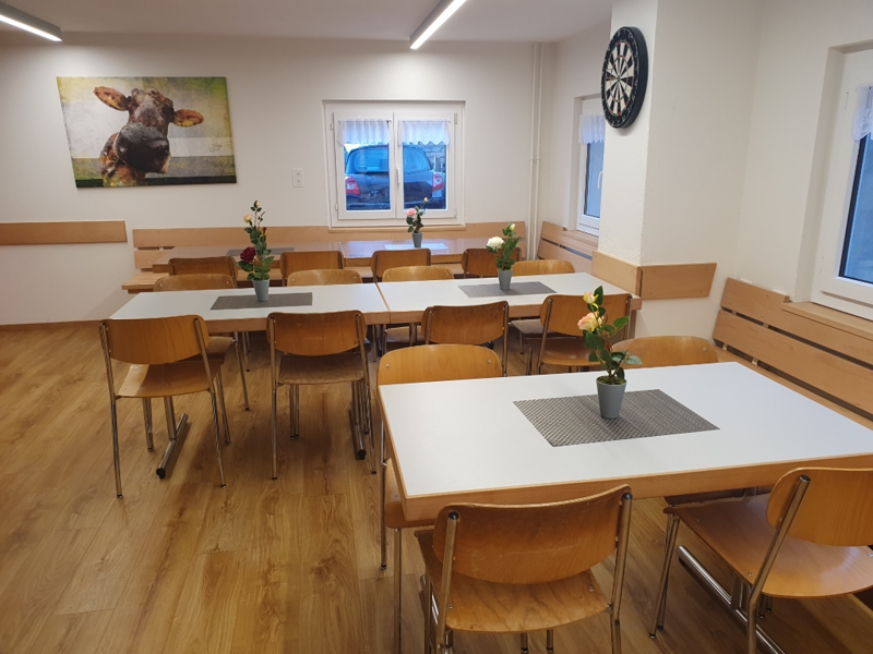 Holiday camp Splügen Dining and lounge room