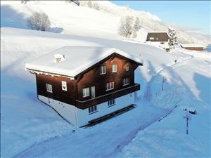 Group accommodation Camp Glaretsch House view winter