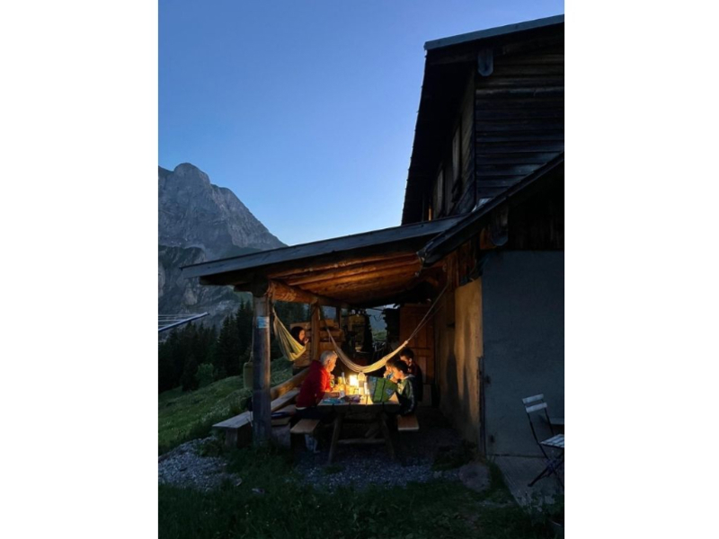 Mountain hut Chrüzhütte Terrace