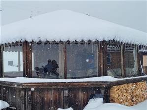 le pavillon en hiver