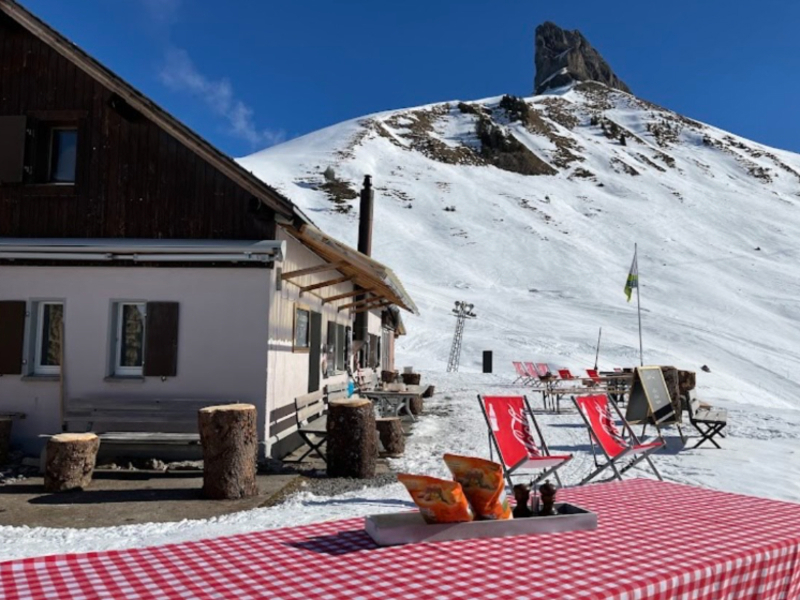 Mountain hut Heimelig House view winter