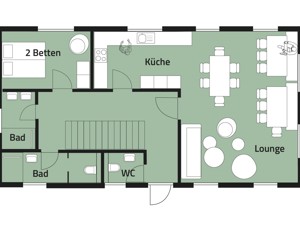 Grundriss Erdgeschoss Ferienhaus Itelfingen