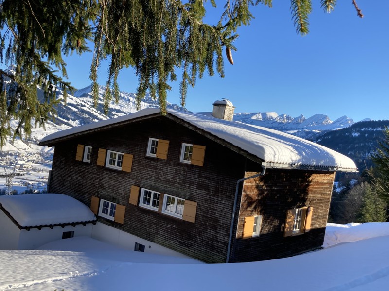 Skihaus Rietbach Hausansicht Winter