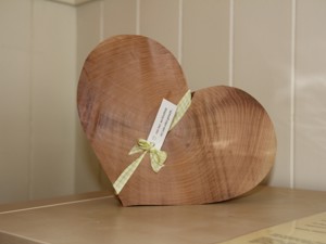 Wooden heart as a welcome