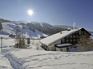 Panorama Lodge Berg & Bett Säntis Lodge Hausansicht Winter