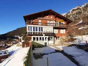 Ferienwohnung Chalet Im sunnigen Usblick Terrasse Winter