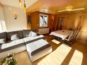 Holiday home Chalet Im sunnigen Usblick Dining and lounge room