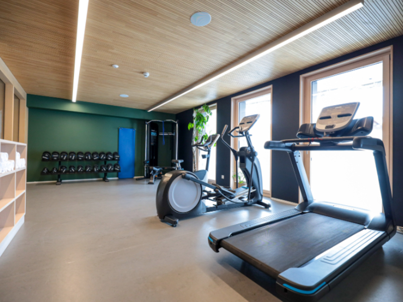 the in-house fitness room