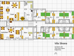 Group accommodation Villa Silvana Floor plan