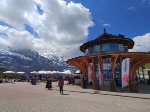 Mountain hostel Kleine Scheidegg House view summer