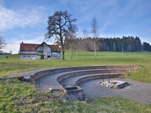 the arena with barbecue area