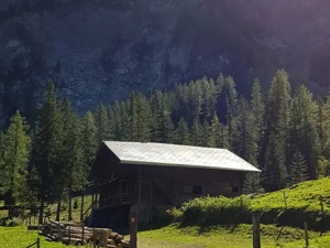 the alpine hut with the dormitories