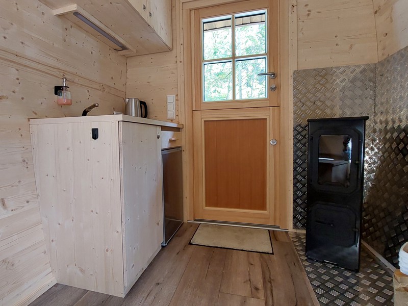Camping Naturholzhütte Küche