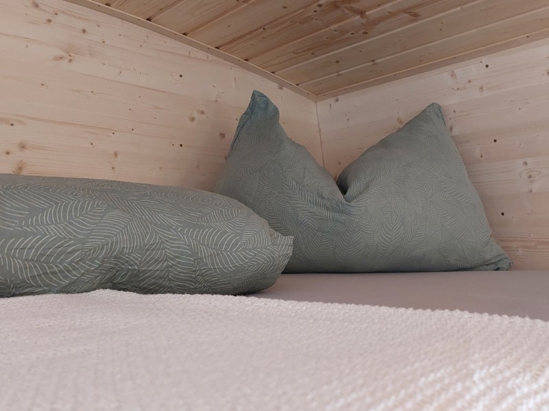 Camping Naturholzhütte Schlafzimmer
