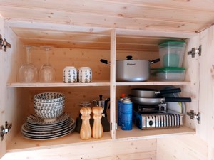 Camping Naturholzhütte Kitchen