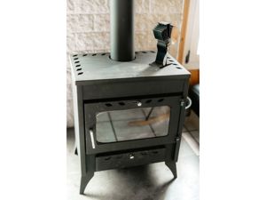 Heated with a wood-burning stove