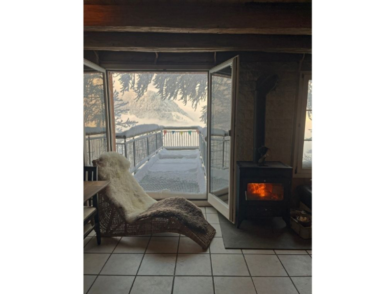 Heated with a wood-burning stove