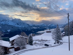 Skihaus Haldi Aussicht Winter