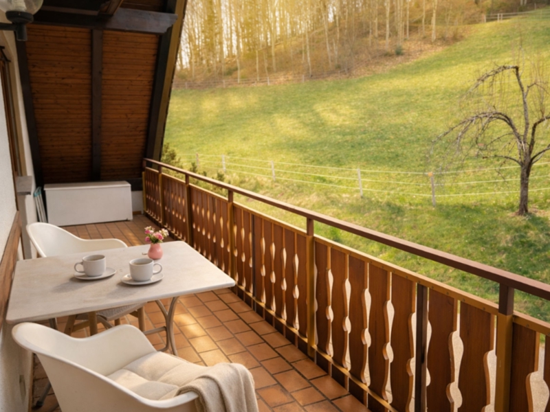 Ferienhaus Weitblick am Kirchberg Balkon