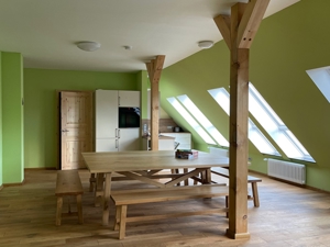 Holiday hostel Bio- und Demeterhof im Stuer Dining and lounge room