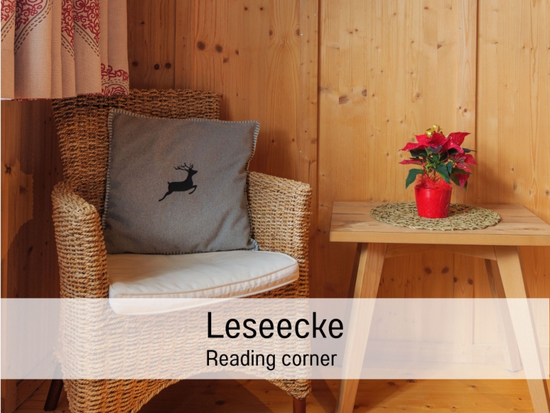 Die gemütliche Leseecke.