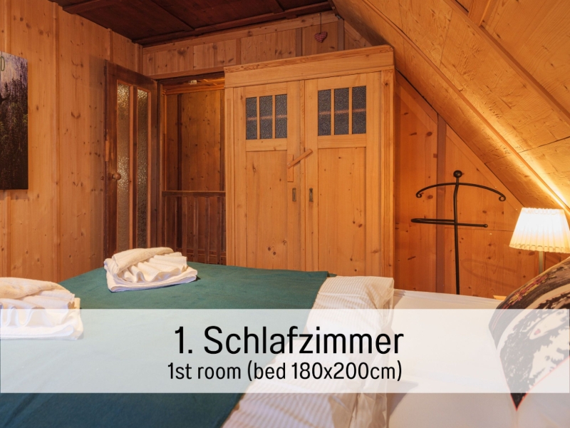 Ferienhaus Historisches Waldhaus Schlafzimmer