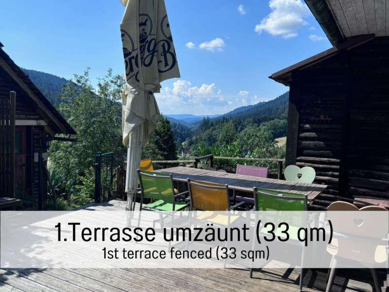 Ferienhaus Historisches Waldhaus Terrasse