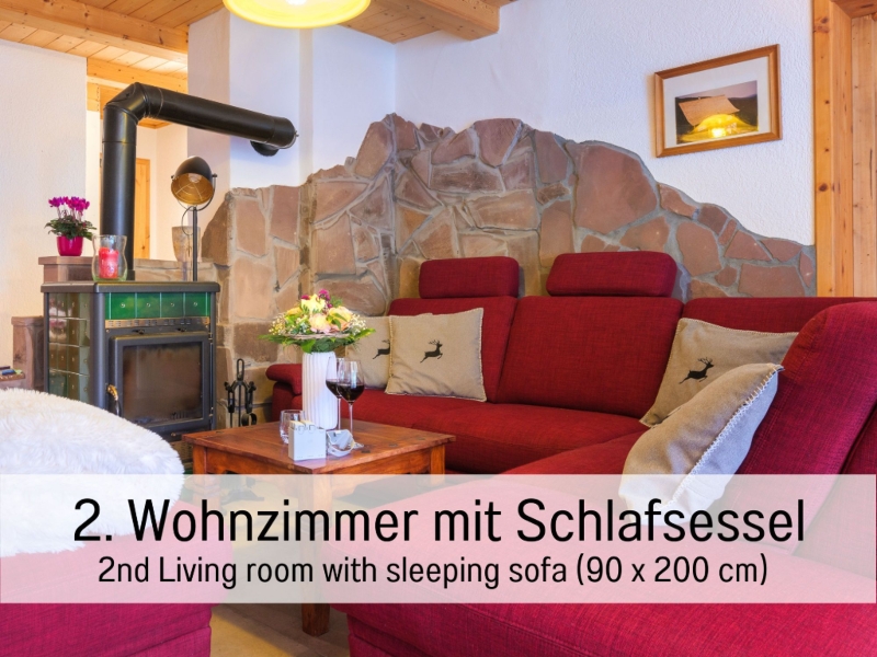 Ferienhaus Historisches Waldhaus Wohnzimmer