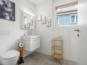 Badezimmer im Gartenapartment.