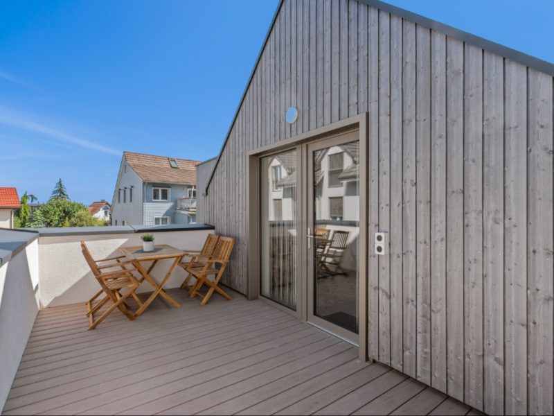 Balkon der Dachgeschosswohnung.