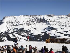 Mountain hostel Marbachegg Terrace winter