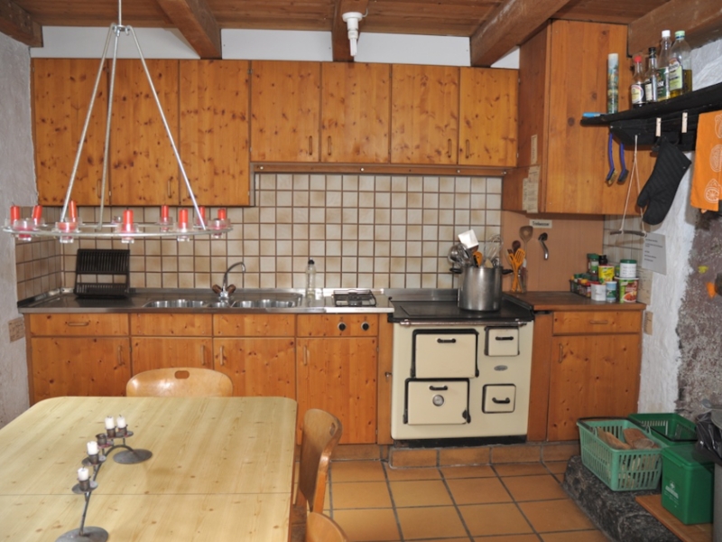 Group accommodation Alpe Loasa Kitchen