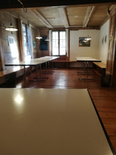 Group accommodation Kulturmühle Dining and lounge room