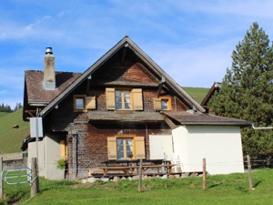 Alphütte Langboden Hausansicht Sommer