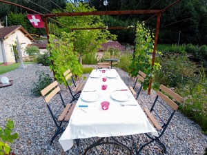 the garden seating area