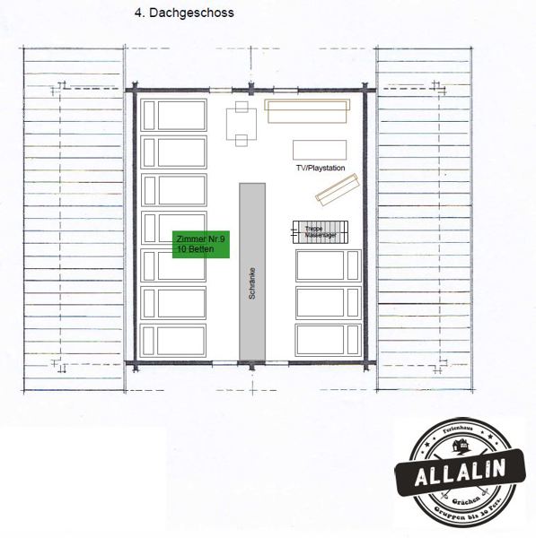 Grundrissplan des Dachgeschosses (Allalin)