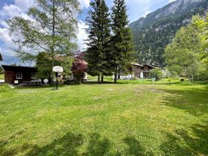 Group accommodation Chalet Schweizerhaus Playing field summer