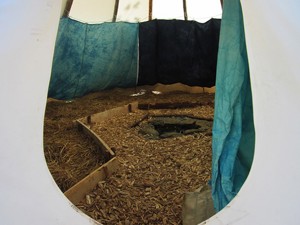 Interior view of the tipi