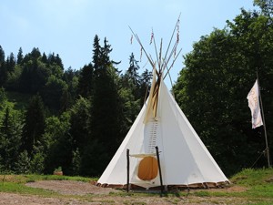 Ansicht des Tipis