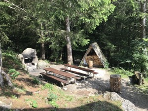 Friends of nature accommodation Schrattenblick Barbecue area summer