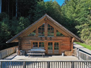 Ferienhaus Blockhaus Flösserhaus Hausansicht Sommer